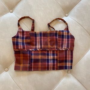 Plaid cropped tank size M